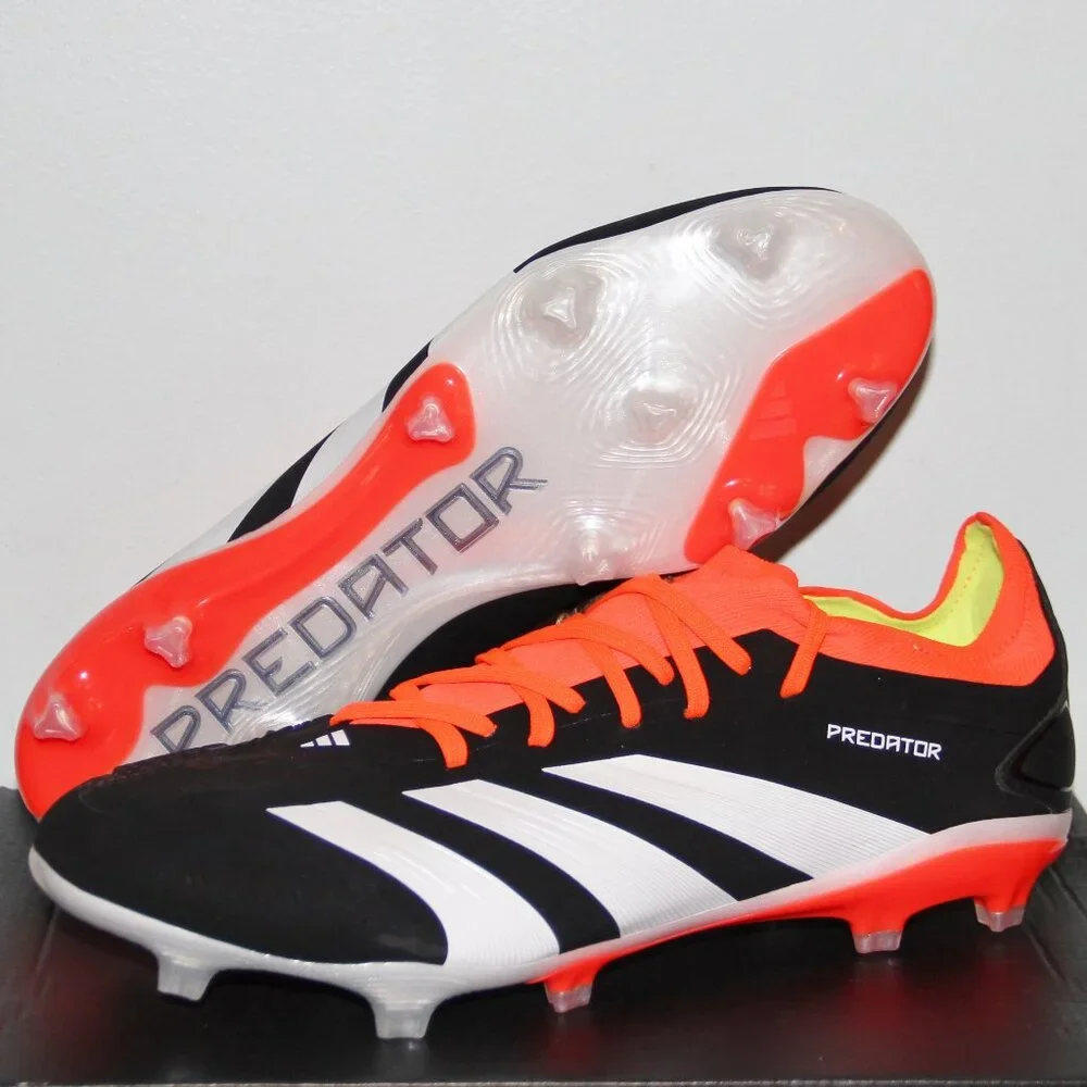 Adidas Predator 24 Pro FG Soccer Cleats Mens 10 Black Solar Red